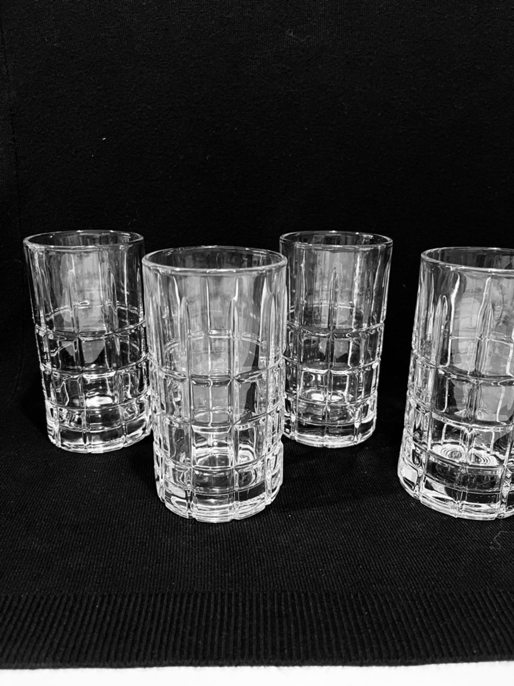 Anchor Hocking Manchester Set of 4 Clear Glass Highball Tumblers 12oz